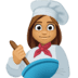 👩🏽‍🍳 woman cook: medium skin tone display on Facebook